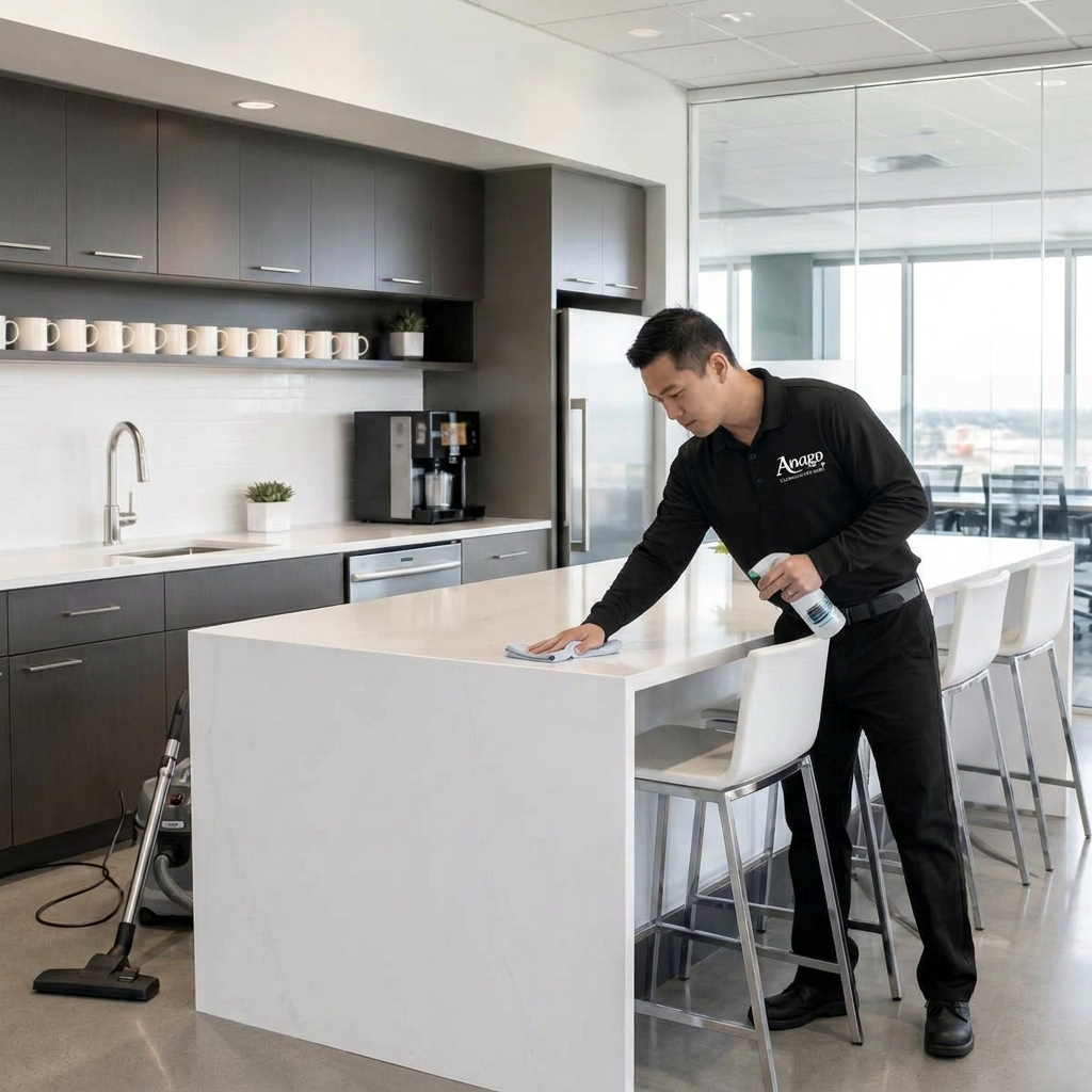 Spotless corporate office break room